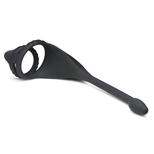 Trinity Men Vibrating C-Ring + Anal Stimulator Black