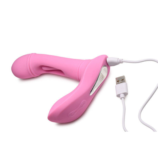 Flickers G-Flick Flicking G-Spot Vibrator with Remote Pink