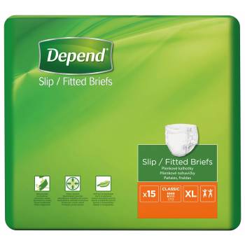 Depend Slip Classic XL incontinence briefs 15 pcs