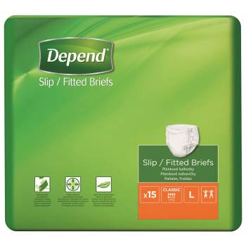 Depend Slip Classic L incontinence briefs 15 pcs