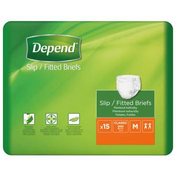 Depend Slip Classic M incontinence briefs 15 pcs
