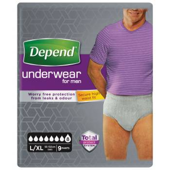 Depend Super Underwear Men's L / XL stretch panties 9 pcs