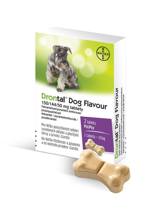 Drontal De-wormer Meat Flavor 150/144 / 50mg tbl
