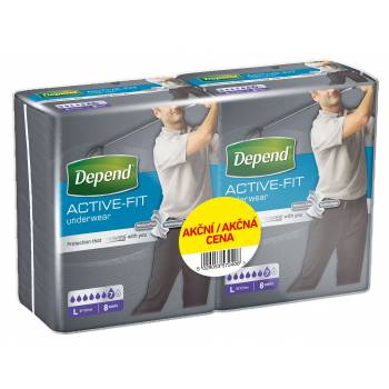 Depend Active-Fit for men size L incontinence briefs duopack 2 x 8 pcs