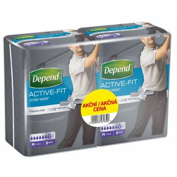 Depend Active-Fit for men size M incontinence briefs duopack 2x8 pcs