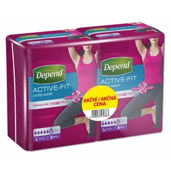 Depend Active-Fit for women size L incontinence briefs duopack 2x8 pcs