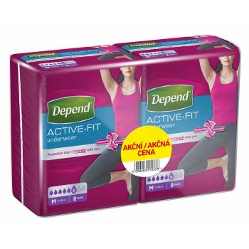 Depend Active-Fit for women size M incontinence briefs duopack 2 x 8 pcs