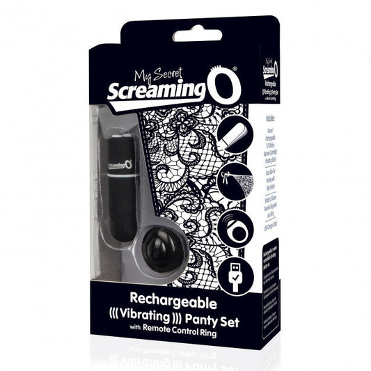The Screaming O Charged Remote Control Panty Vibe Set Black