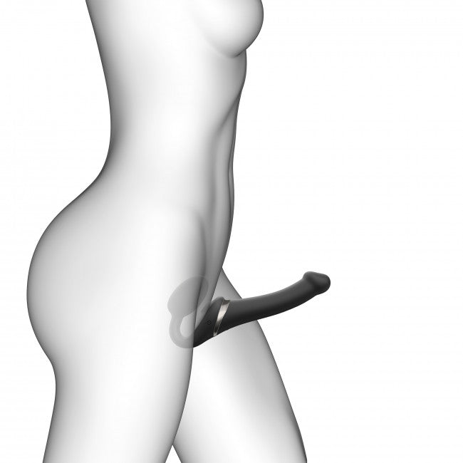 strap-on-me Multi Orgasm Strap-On Vibrator with Licking Stimulator Black XL