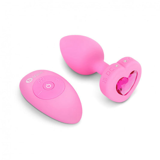 b-Vibe Vibrating Heart Plug S/M Pink