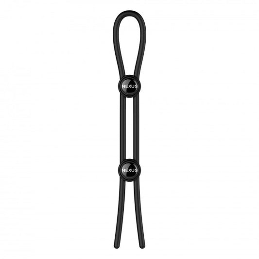 Nexus Forge Double Adjustable Lasso Silicone Cock Ring Black