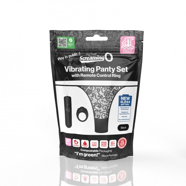 The Screaming O My Secret Screaming O 4T Panty Vibe Set Black