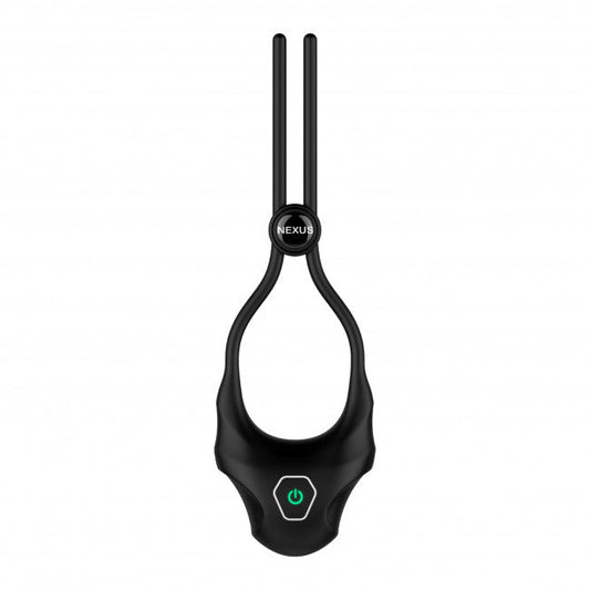 Nexus Forge Vibrating Adjustable Lasso Silicone Cock Ring Black