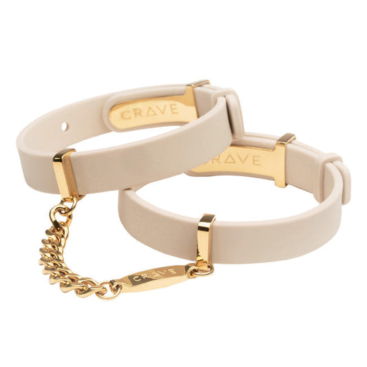 Crave ID Cuffs Bracelet Beige/18kt Gold Plated