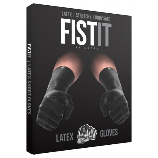 Fist It Latex Short Gloves Black