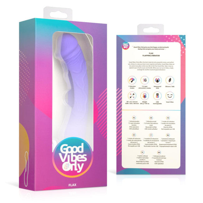 Good Vibes Only Flax Vibrating Dildo with G-Spot Stimulator Purple