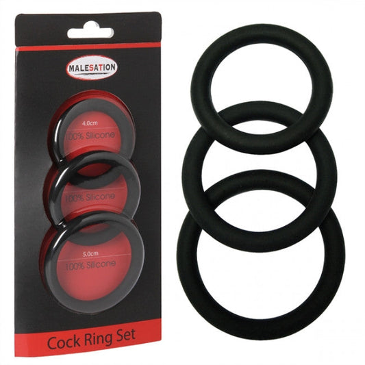 Malesation Cock Ring Set, 3pcs