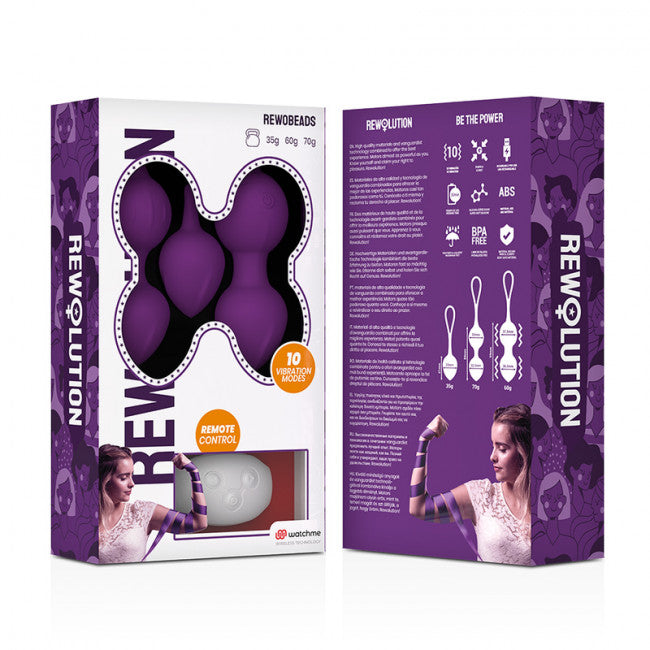Rewolution Rewobeads Vibrating Balls Remote Control with Watchme Technology Purple