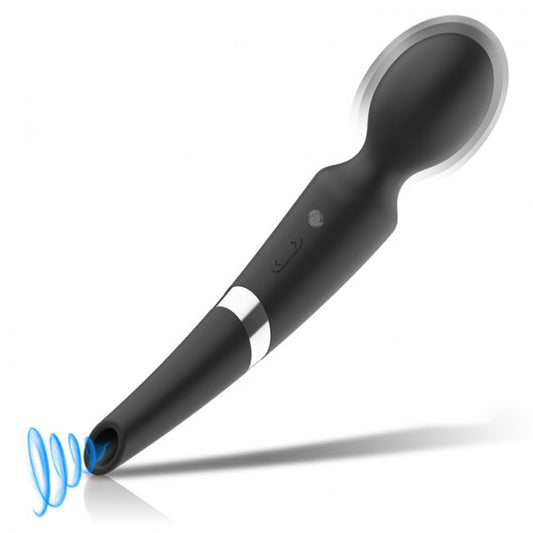 Black & Silver Beck Suction & Vibration Silicone Rechargeable Black