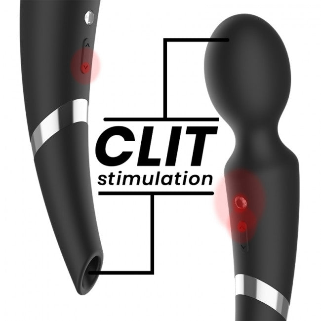 Black & Silver Beck Suction & Vibration Silicone Rechargeable Black
