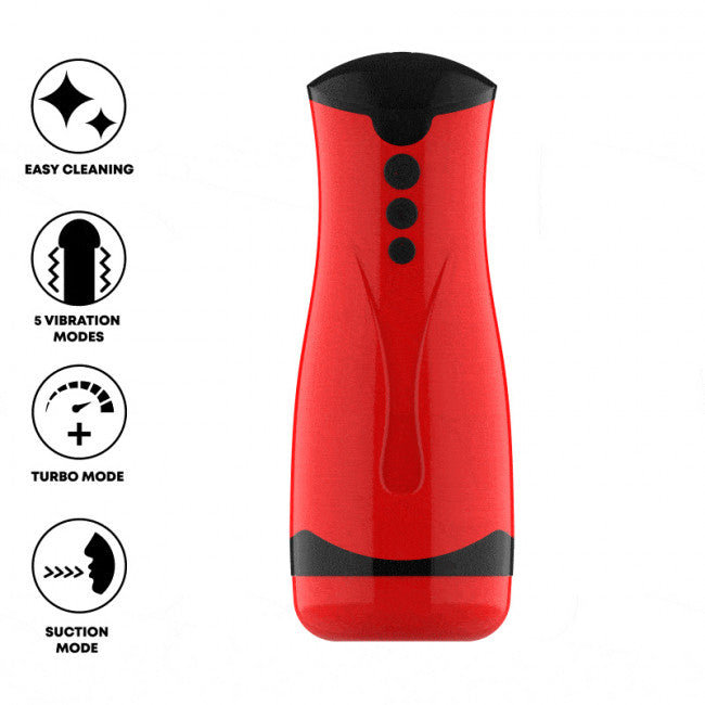 Jamyjob Dameron Suction & Vibration Masturbator Red