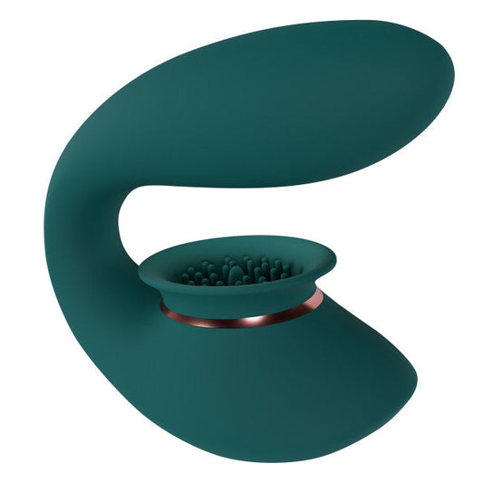 Shots Innovation Twitch 3 Rechargeable Vibrator & Suction Forest Green