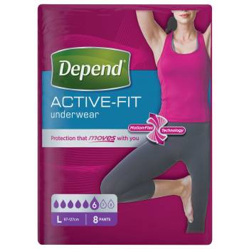 Depend Active-Fit for women size L incontinence briefs 8 pcs