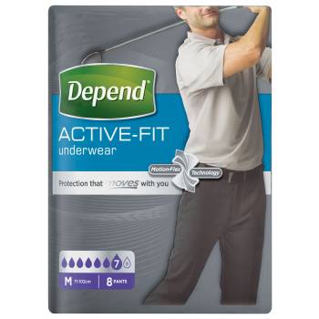Depend Active-Fit underwear for men size M incontinence briefs 8 pcs