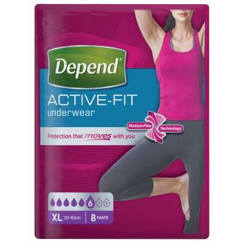 Depend Active-Fit for women size XL incontinence briefs 8 pcs