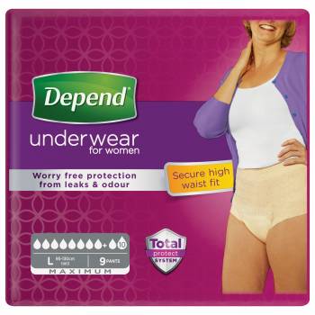 Depend Maximum Underwear for women L stretch pants 9 pcs