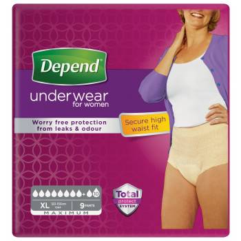 Depend Maximum underwear for Women XL stretch panties 9 pcs