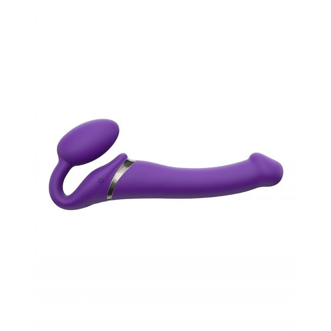 strap-on-me 3 Motors Vibrating Silicone Bendable Strap-On Purple M