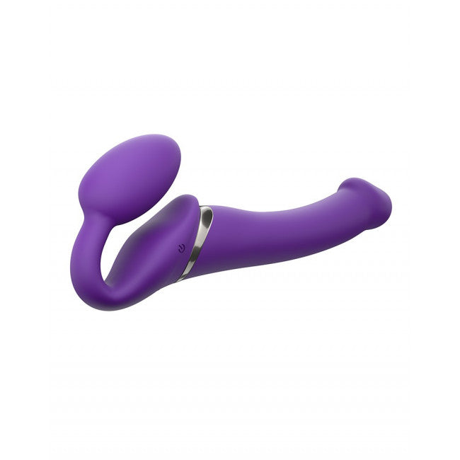 strap-on-me 3 Motors Vibrating Silicone Bendable Strap-On Purple M