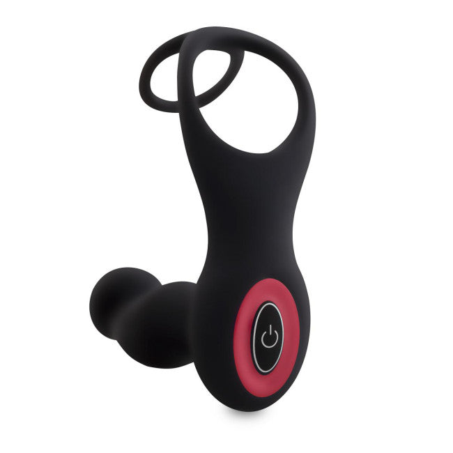 Teazers Cock & Ball Ring Prostate Vibrator with Remote Control Black
