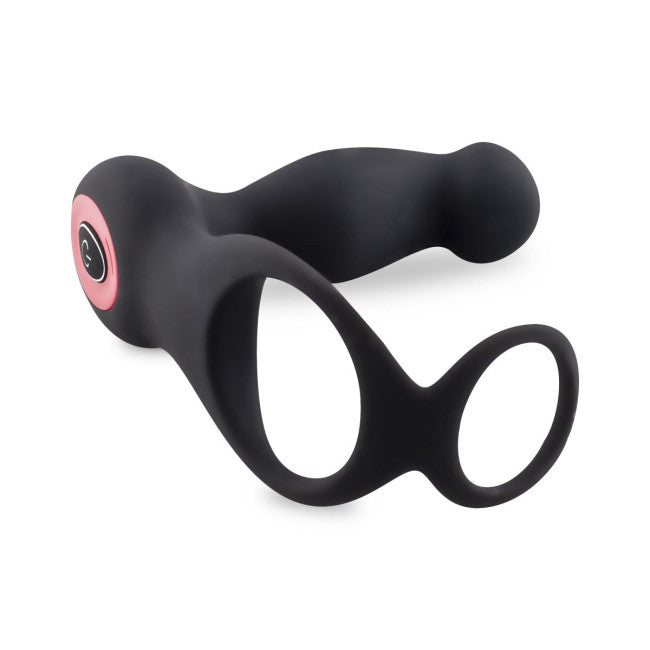 Teazers Cock & Ball Ring Prostate Vibrator with Remote Control Black