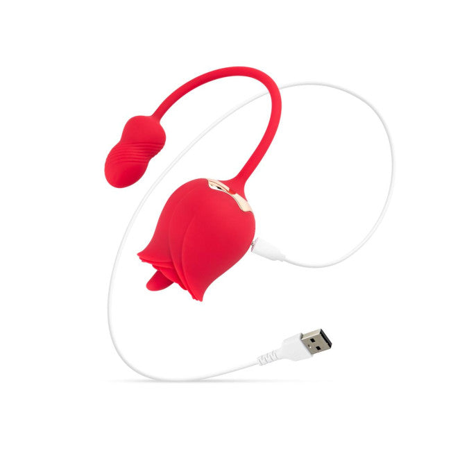Teazers Rose Vibrator & Clitoris Stimulator Red
