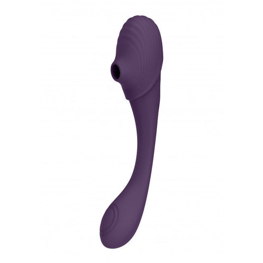 Vive Mirai Double Ended Pulse Wave & Air Wave Bendable Vibrator Purple