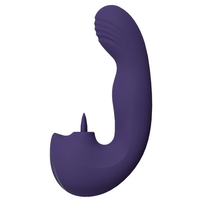 Vive Yumi Rechargeable Triple Motor G-Spot Finger Motion Vibrator & Flickering Tongue Stimulator Purple